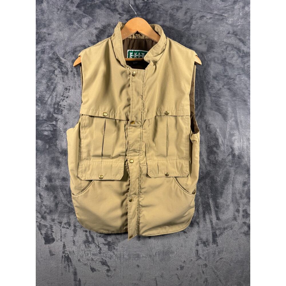 VTG 80s Exit Expeditions International Safari-Style Utility Vest Size Large Tan